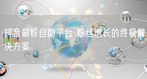 抖音刷粉自助平台 粉丝增长的终极解决方案