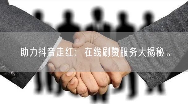 助力抖音走红:在线刷赞服务大揭秘。