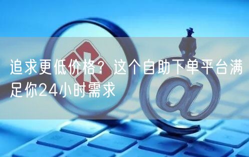 追求更低价格?这个自助下单平台满足你24小时需求