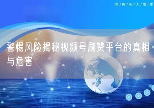 警惕风险揭秘视频号刷赞平台的真相与危害